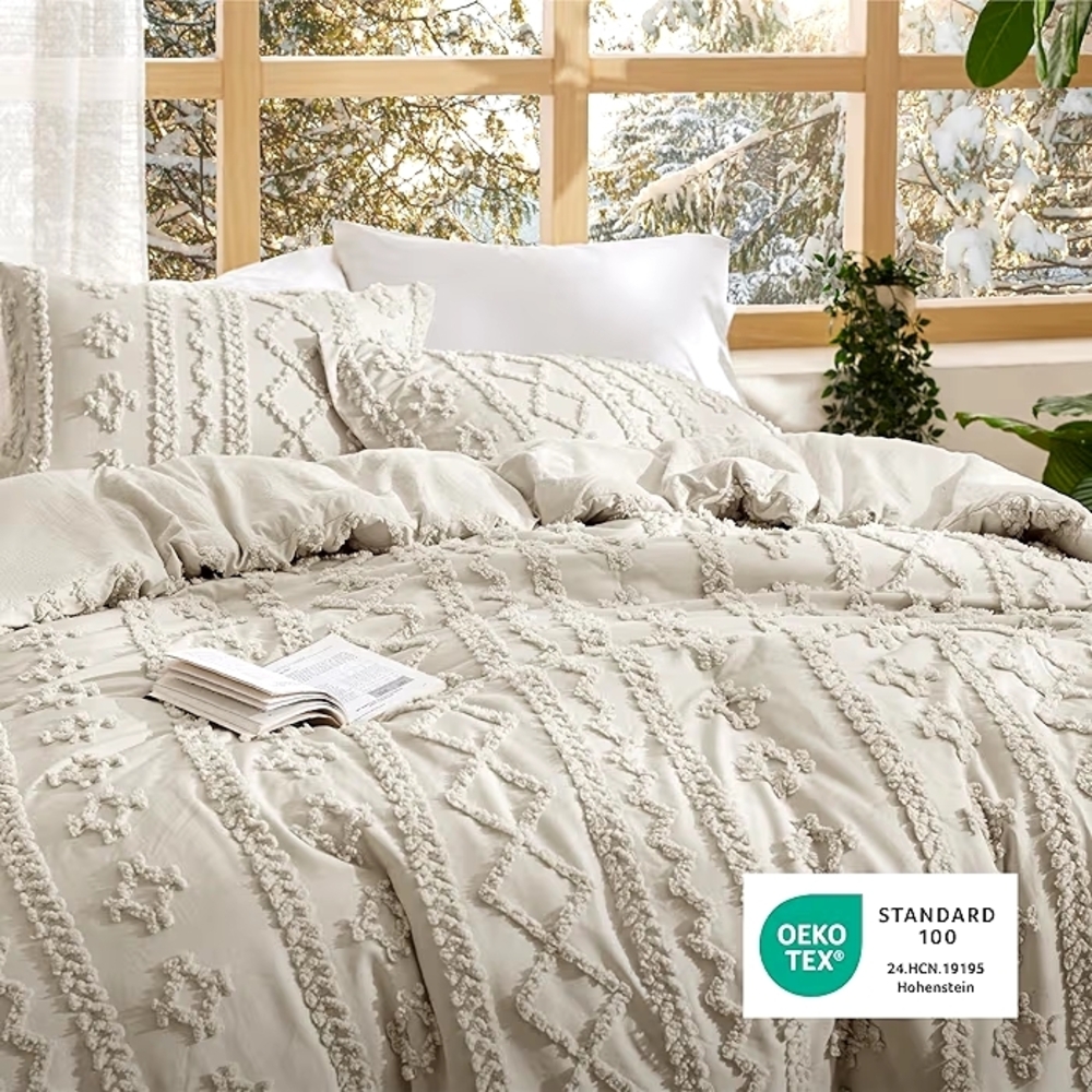 Elegant Tufted Boho Oversized King Comforter  Set - Picture 7 of 9